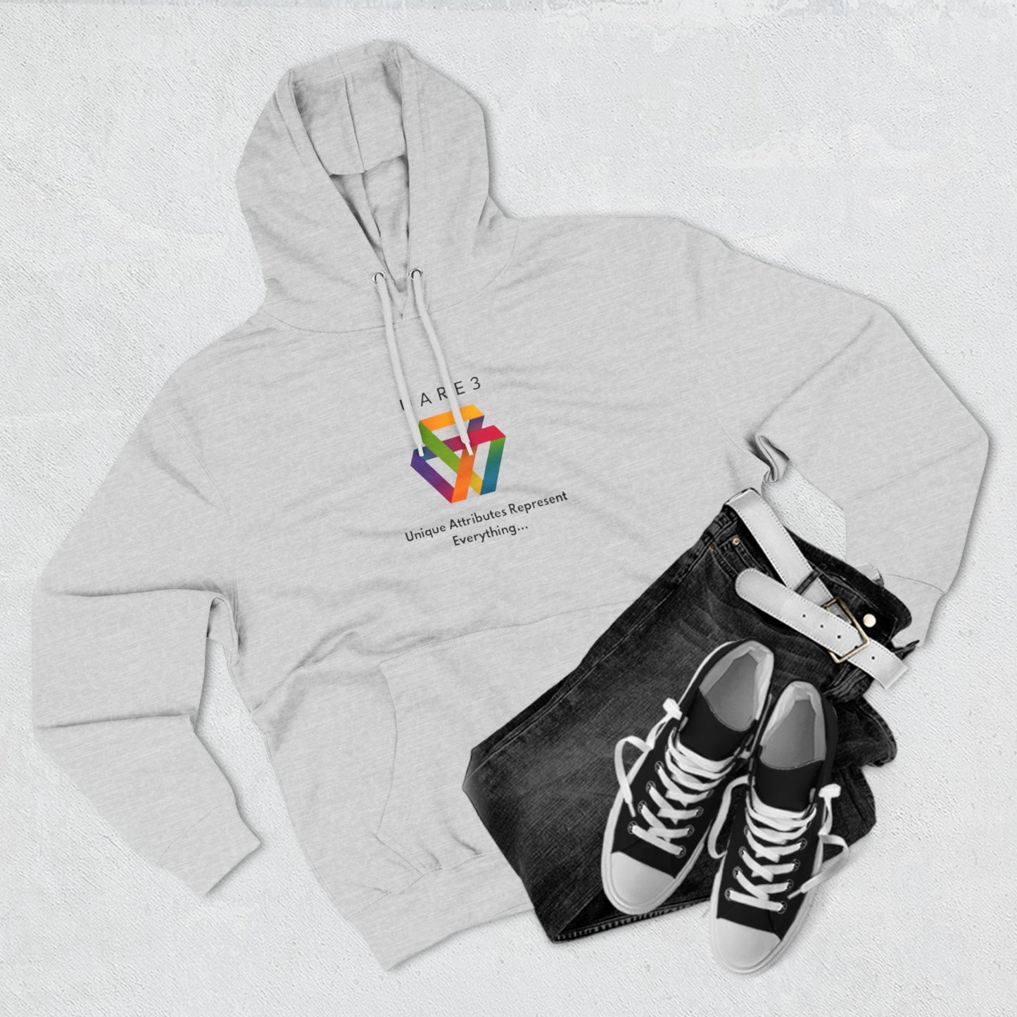 Three-Panel Fleece Hoodie featuring Unique Attributes Represent Everything